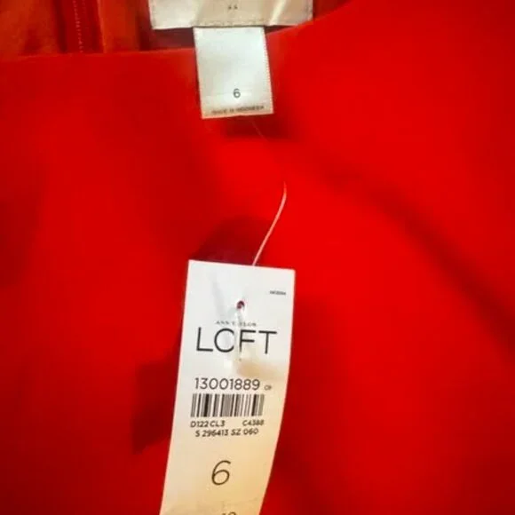 LOFT RED RUFFLE DRESS - Picture 3 of 3